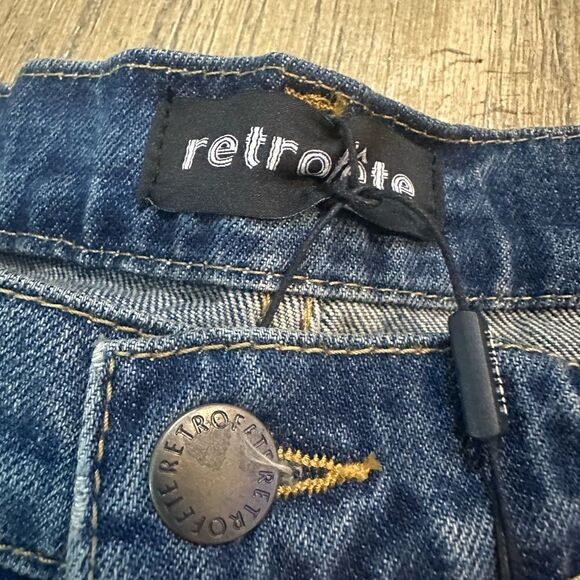 Retrofete Mallory Cuff Denim‎ Shorts Elastic Back Waist size 31 - Picture 10 of 15